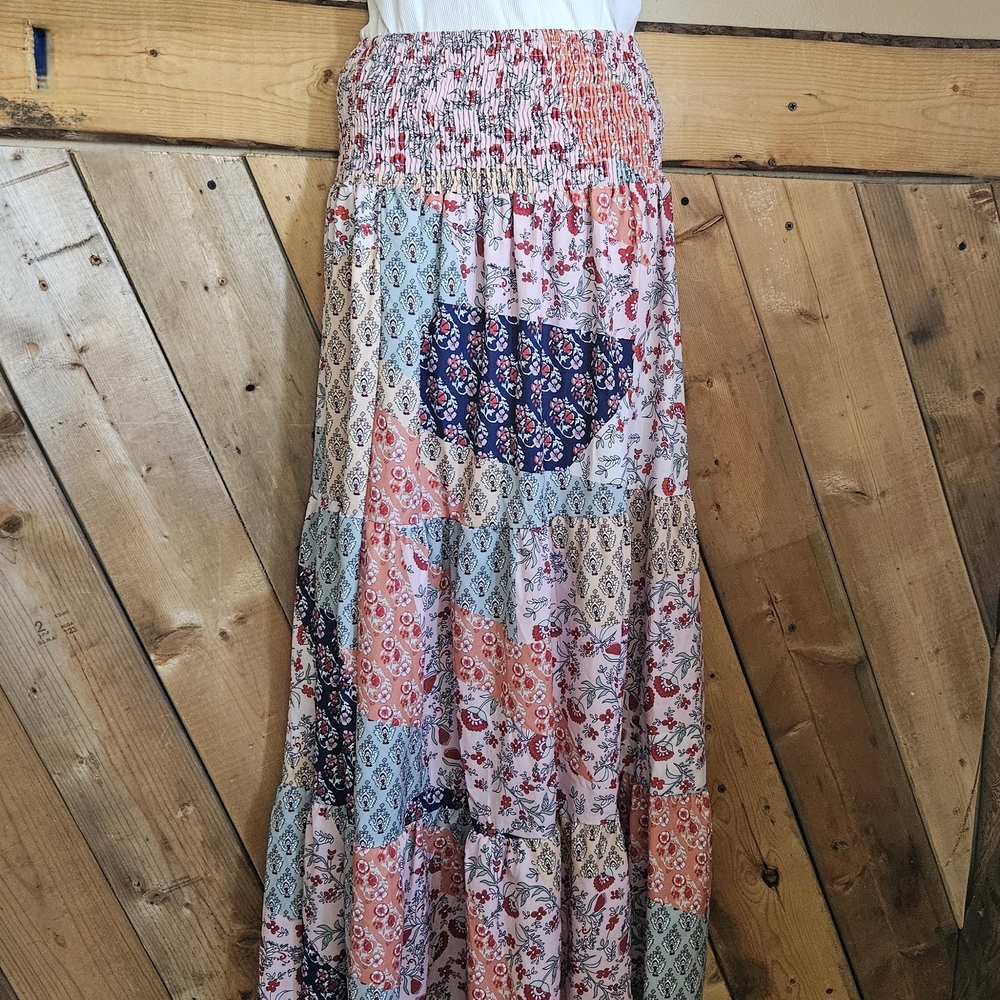 Tracies Floral Patchwork Convertible Maxi Skirt O… - image 10